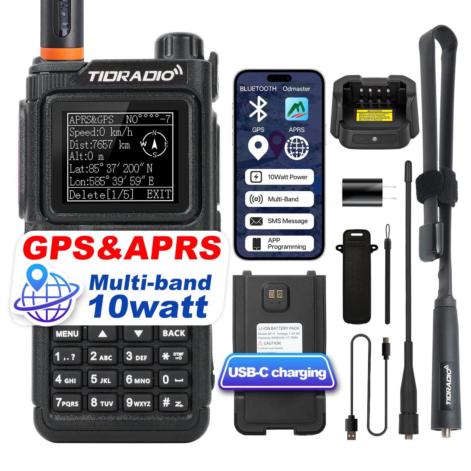 Amazon.com: TIDRADIO TD-H9 10Watt Multi-Band GPS&APRS Ham Radio
